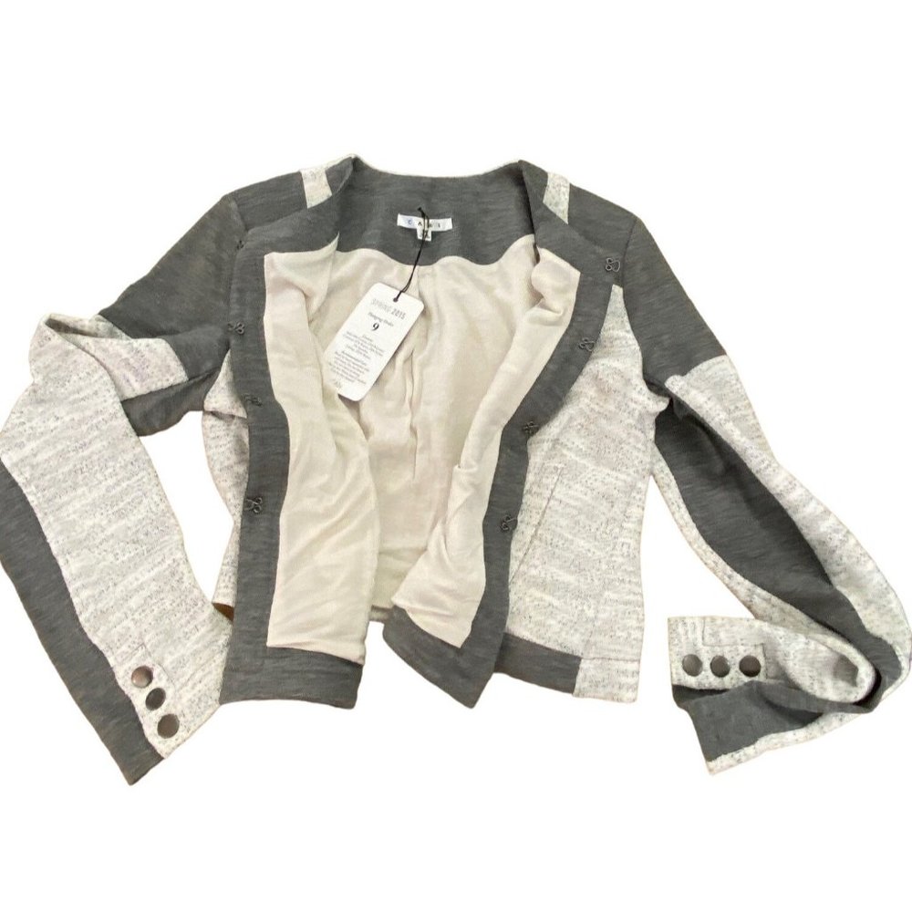 NWT CAbi Shrunken Moto Blazer Jacket M in Gunmetal Gray #211 MSRP$158 - Picture 8 of 16